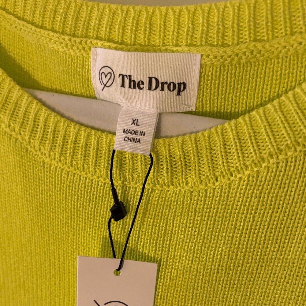 The Drop XL NWT Sulphur Spring (Neon Green) Sleeveless Knit Top - Picture 3 of 8